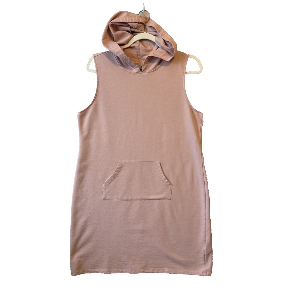 Love Fire Baby Pink Sleeveless Hoodie Sweatshirt Dress‎ L Athleisure Resortwear